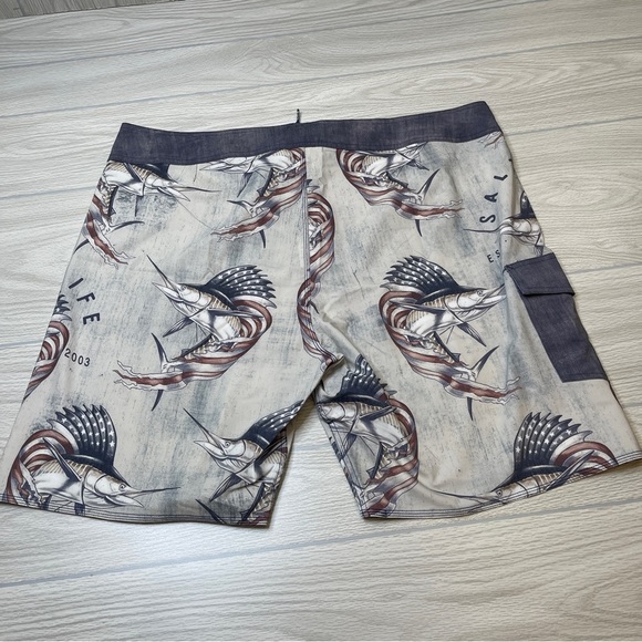Salt Life Patriot USA Flag Sailfish Glory Swim Board Shorts Mens Size 40 New - Picture 3 of 12